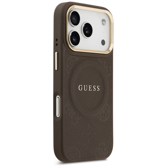 MagSafe-skal för Apple iPhone 17 Pro, Guess, Peony Hot Stamp, Brun