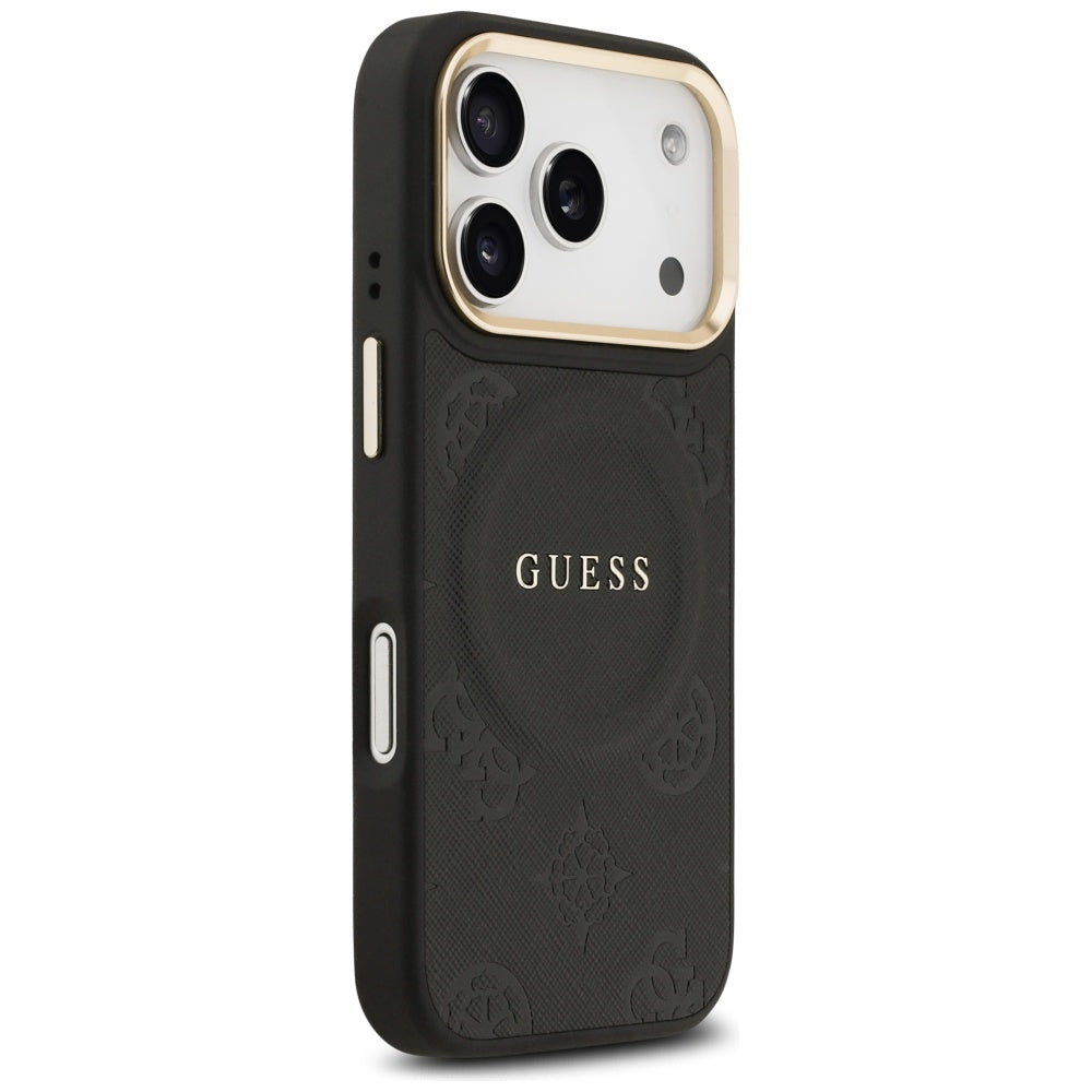 MagSafe-skal för Apple iPhone 17 Pro, Guess, Peony Hot Stamp, Svart