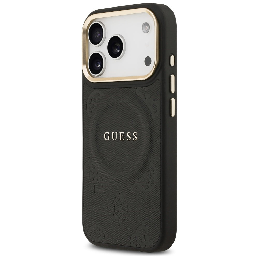 MagSafe-skal för Apple iPhone 17 Pro, Guess, Peony Hot Stamp, Svart