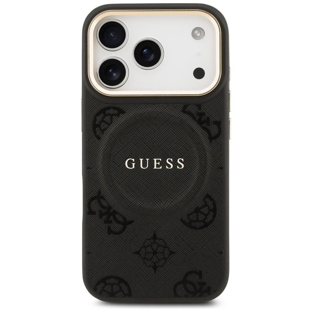 MagSafe-skal för Apple iPhone 17 Pro, Guess, Peony Hot Stamp, Svart