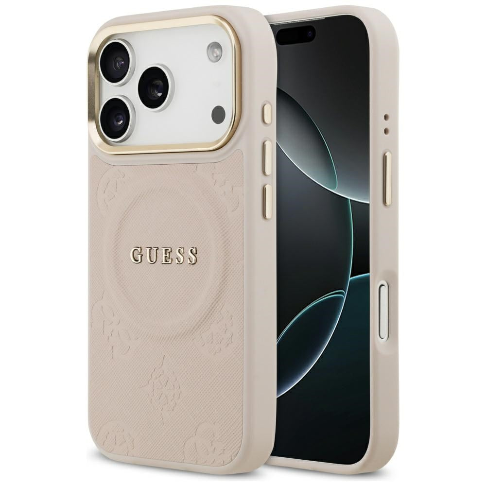 MagSafe-skal för Apple iPhone 17 Pro, Guess, Peony Hot Stamp, Rosa