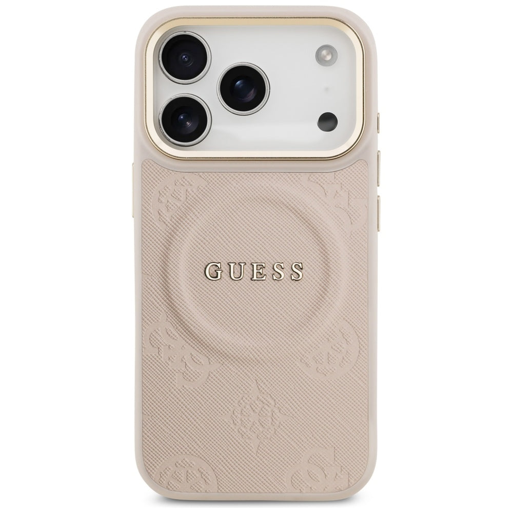 MagSafe-skal för Apple iPhone 17 Pro, Guess, Peony Hot Stamp, Rosa