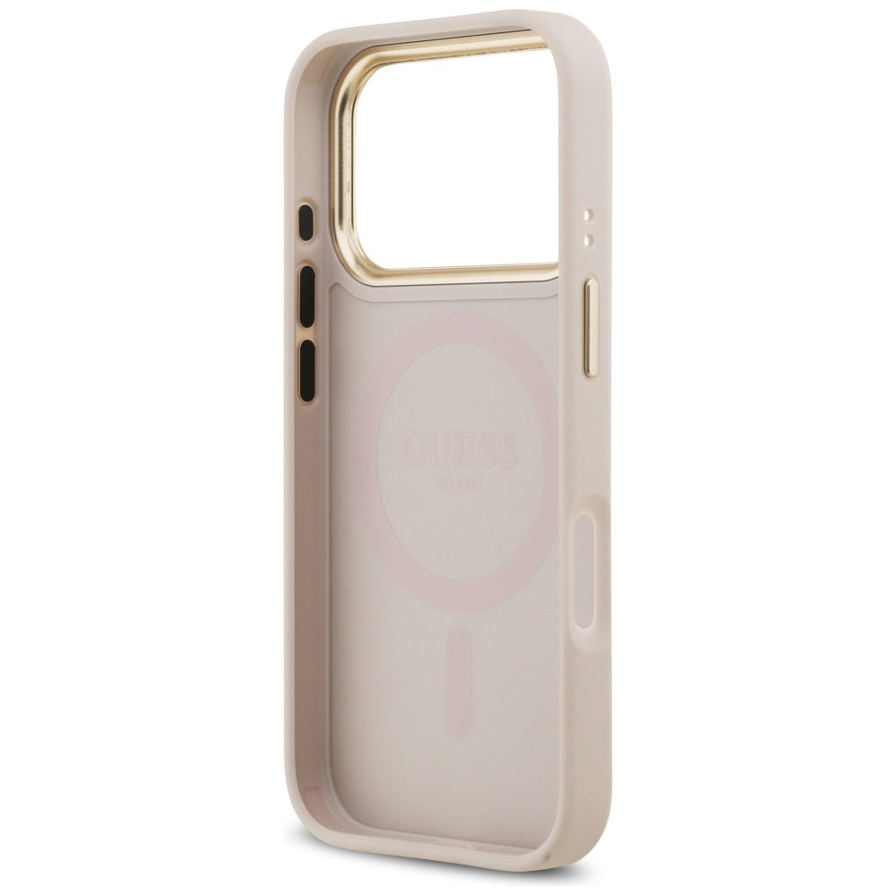 MagSafe-skal för Apple iPhone 17 Pro, Guess, Peony Hot Stamp, Rosa