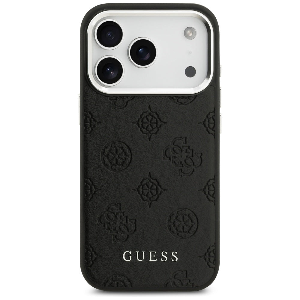 MagSafe-fodral för Apple iPhone 17 Pro, Guess, Peony Hot Stamp Script, Svart