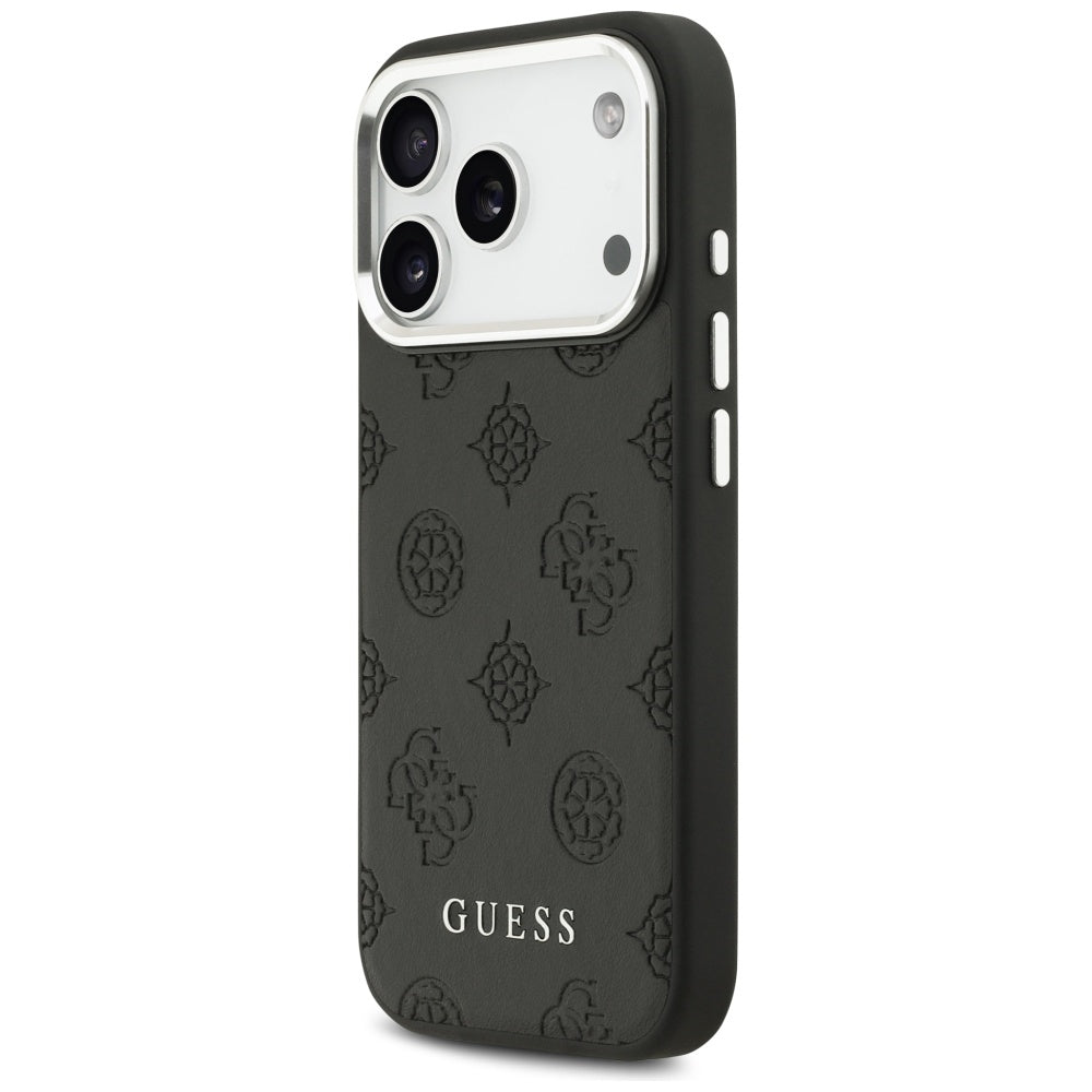 MagSafe-fodral för Apple iPhone 17 Pro, Guess, Peony Hot Stamp Script, Svart
