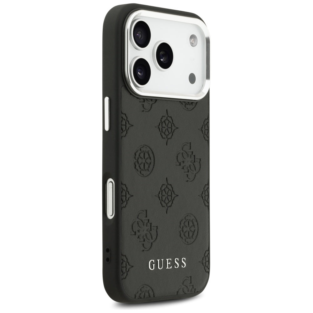 MagSafe-fodral för Apple iPhone 17 Pro, Guess, Peony Hot Stamp Script, Svart