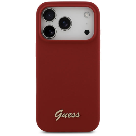 MagSafe-skal för Apple iPhone 17 Pro, Guess, Script Metal Logo, Rosa