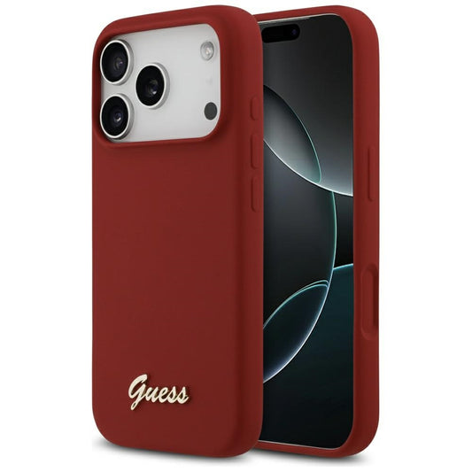 MagSafe-skal för Apple iPhone 17 Pro, Guess, Script Metal Logo, Rosa