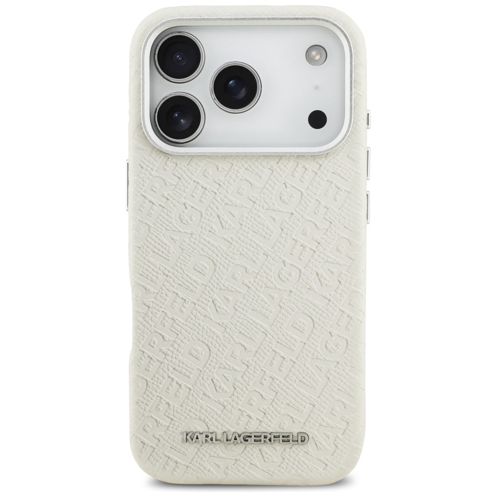 MagSafe-skal för Apple iPhone 17 Pro, Karl Lagerfeld, FW Stamped Karl, Beige