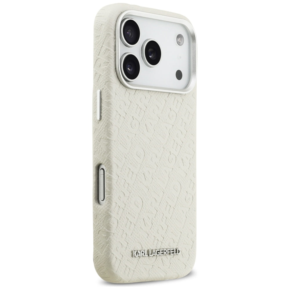 MagSafe-skal för Apple iPhone 17 Pro, Karl Lagerfeld, FW Stamped Karl, Beige