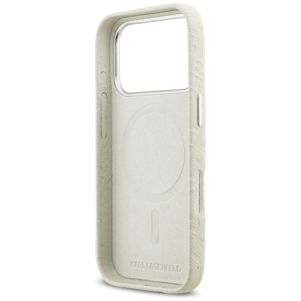 MagSafe-skal för Apple iPhone 17 Pro, Karl Lagerfeld, FW Stamped Karl, Beige