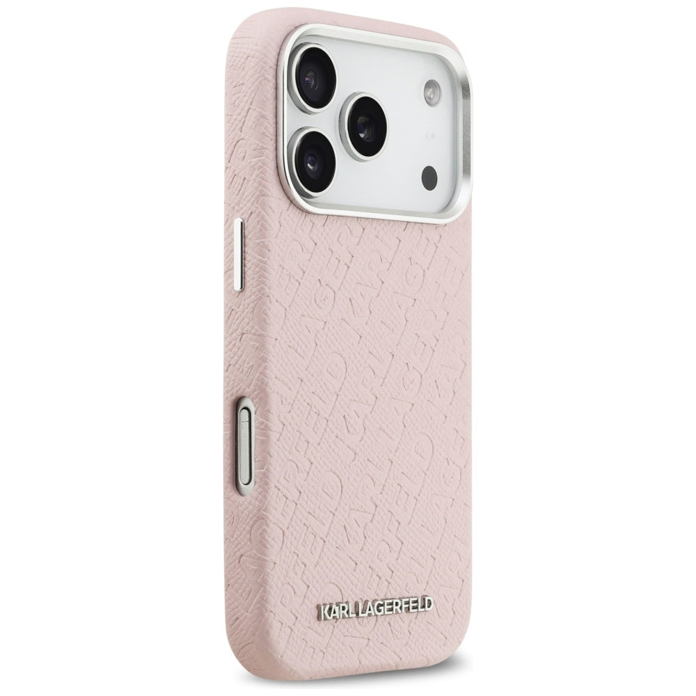 MagSafe-skal för Apple iPhone 17 Pro, Karl Lagerfeld, FW Stamped Karl, Rosa
