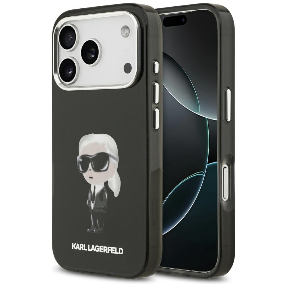 MagSafe-skal för Apple iPhone 17 Pro, Karl Lagerfeld, IML Aquarelle Karl Ikonik, Svart
