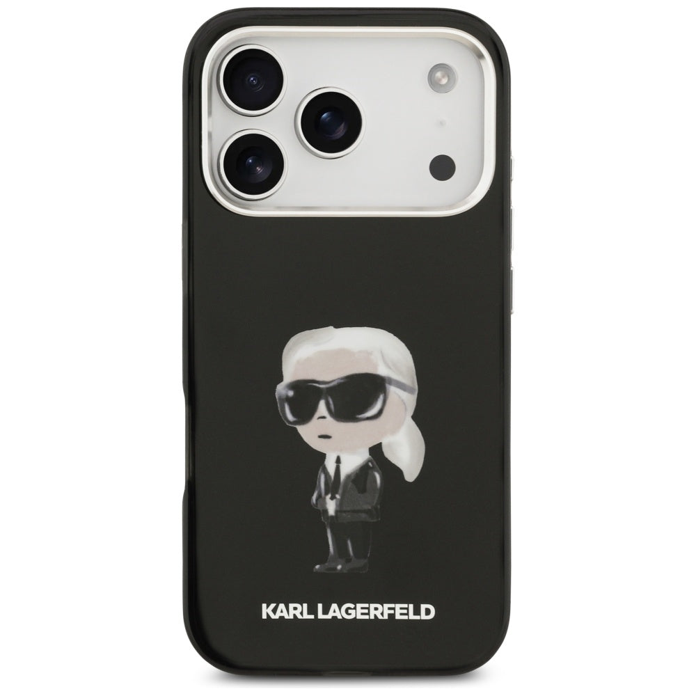 MagSafe-skal för Apple iPhone 17 Pro, Karl Lagerfeld, IML Aquarelle Karl Ikonik, Svart