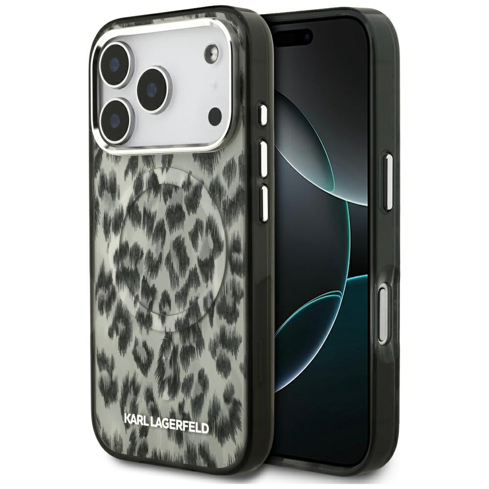 MagSafe-skal för Apple iPhone 17 Pro, Karl Lagerfeld, IML Leopardmönster, Brun