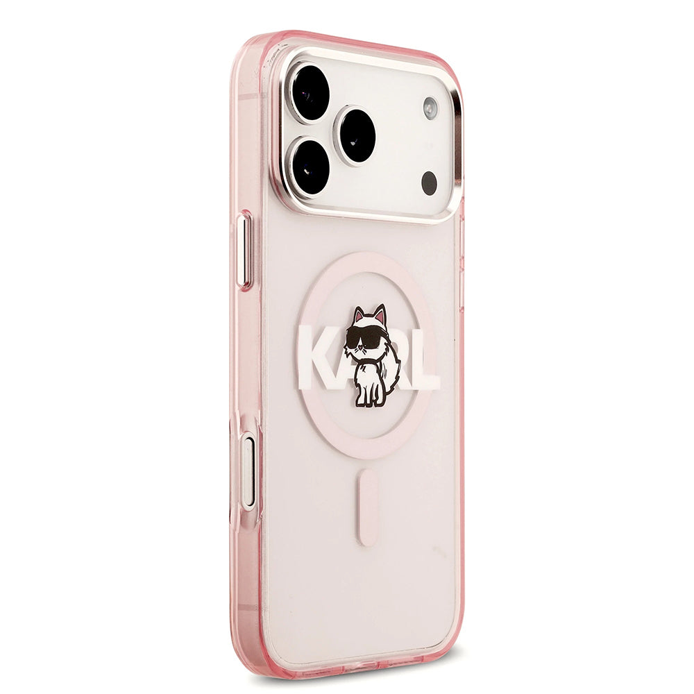 MagSafe-skal för Apple iPhone 17 Pro, Karl Lagerfeld, IML Sketch Logo Choupette, Rosa