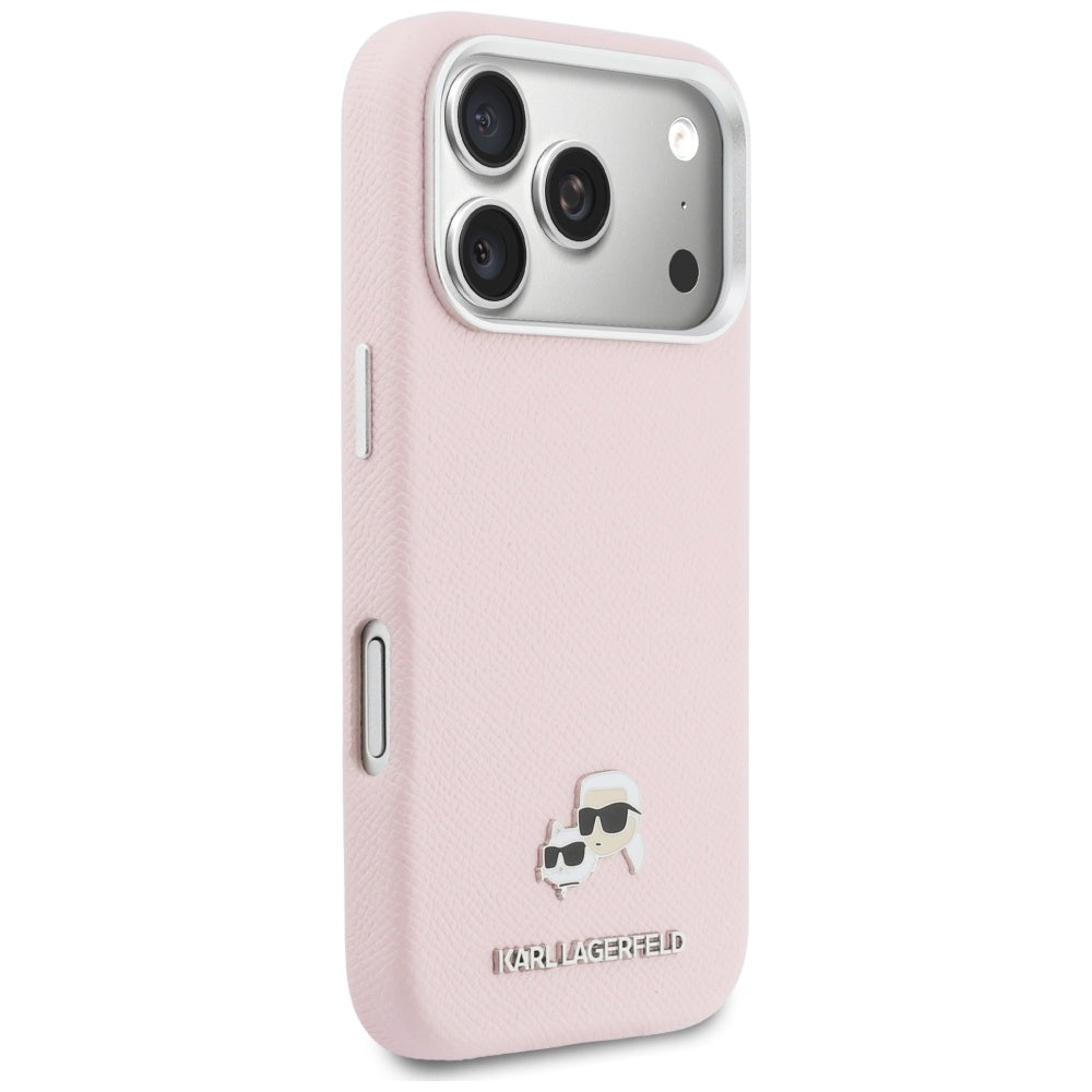 MagSafe Case for Apple iPhone 17 Pro, Karl Lagerfeld, Karl & Choupette Head's Pin, Pink