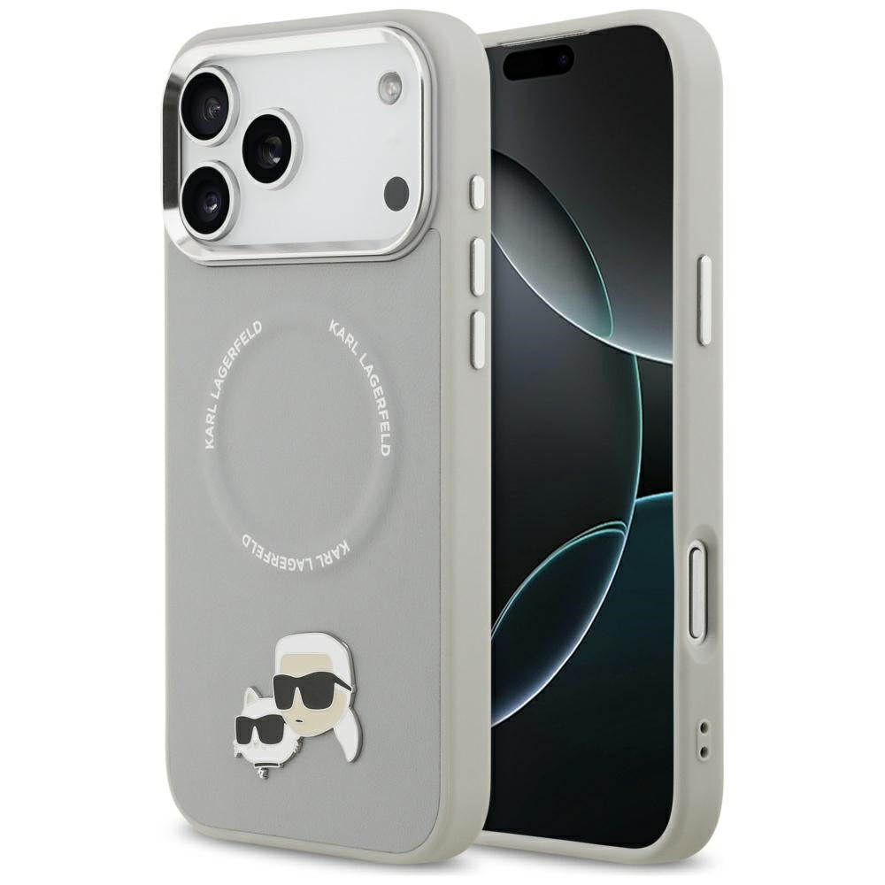 MagSafe-skal för Apple iPhone 17 Pro, Karl Lagerfeld, Karl & Choupette Pins, Grå