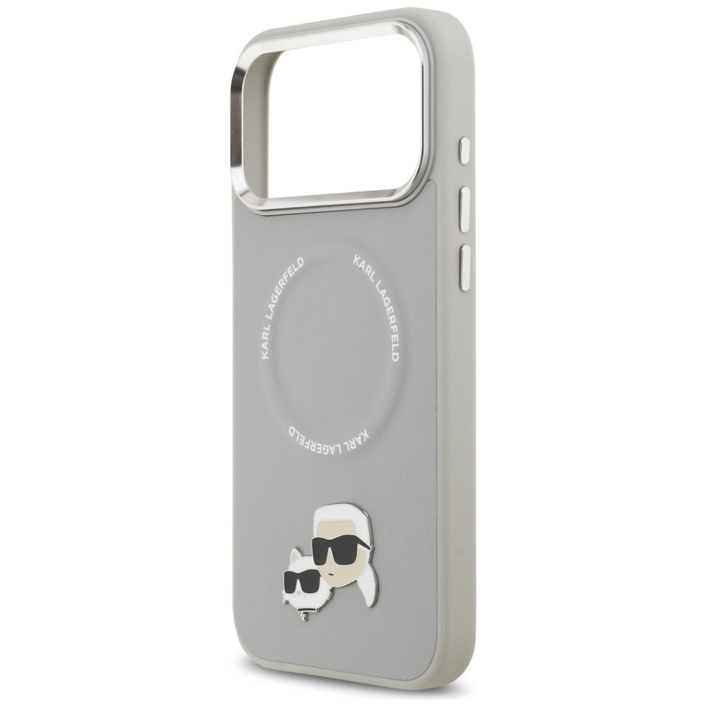 MagSafe-skal för Apple iPhone 17 Pro, Karl Lagerfeld, Karl & Choupette Pins, Grå