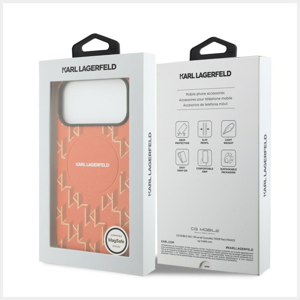 MagSafe-skal för Apple iPhone 17 Pro, Karl Lagerfeld, KL Monogram Logo, Orange