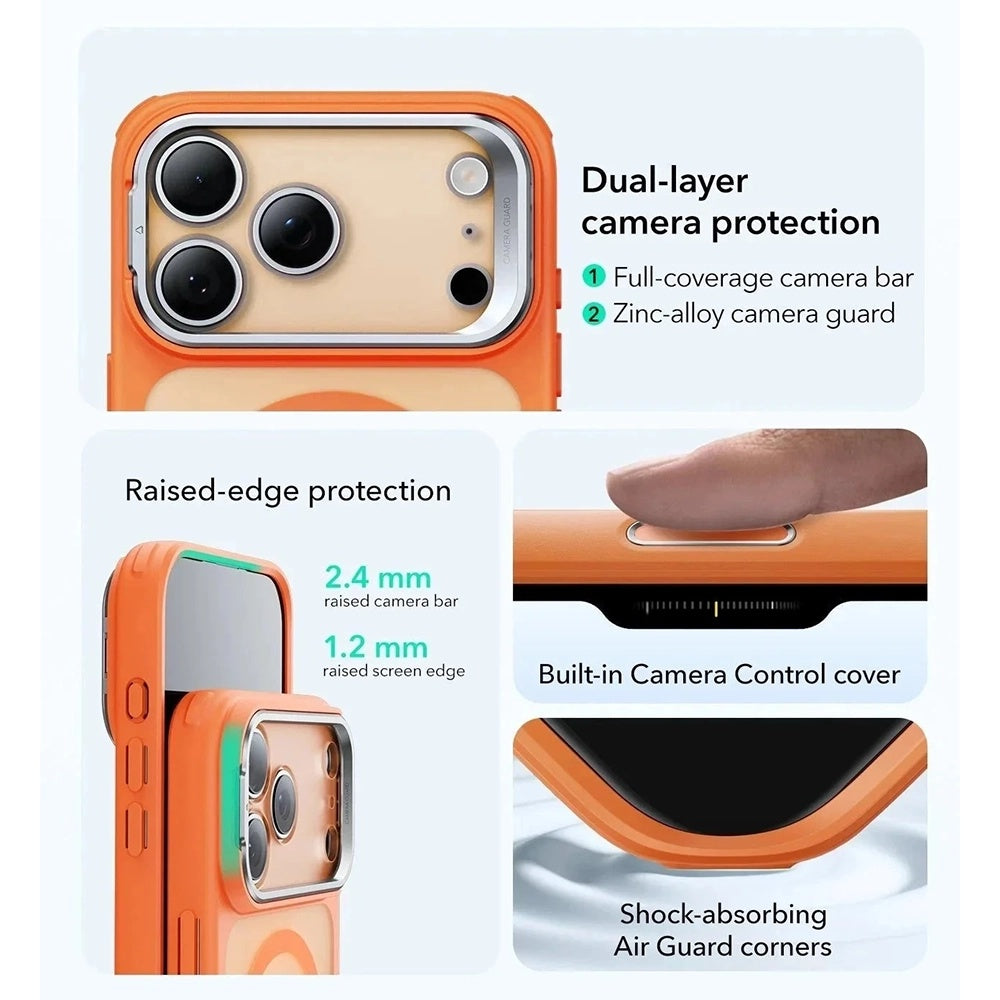 MagSafe-skal för Apple iPhone 17 Pro Max, ESR, Classic Hybrid Kickstand, Satin Orange