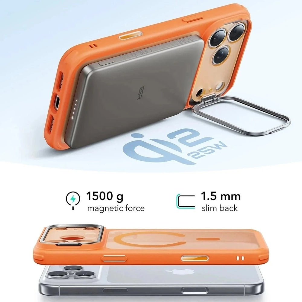 MagSafe-skal för Apple iPhone 17 Pro Max, ESR, Classic Hybrid Kickstand, Satin Orange