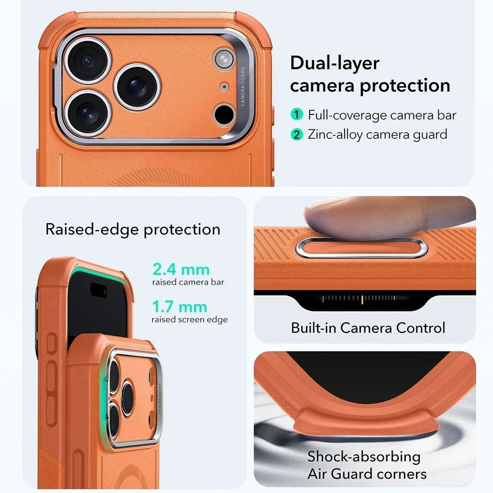 MagSafe-skal för Apple iPhone 17 Pro Max, ESR, Cyber Armor Kickstand, Orange