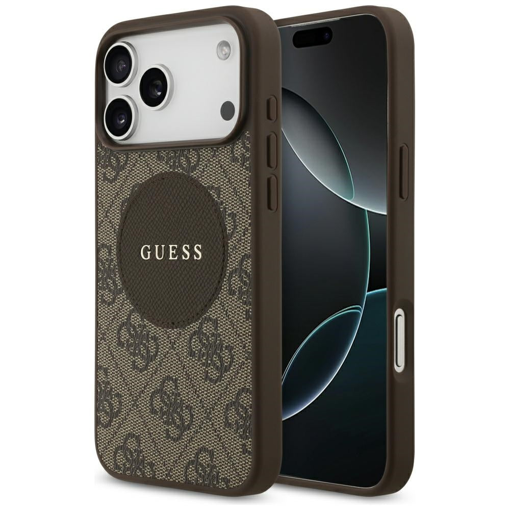 MagSafe-skal för Apple iPhone 17 Pro Max, Guess, 4G Circle Classic Logo, Brun
