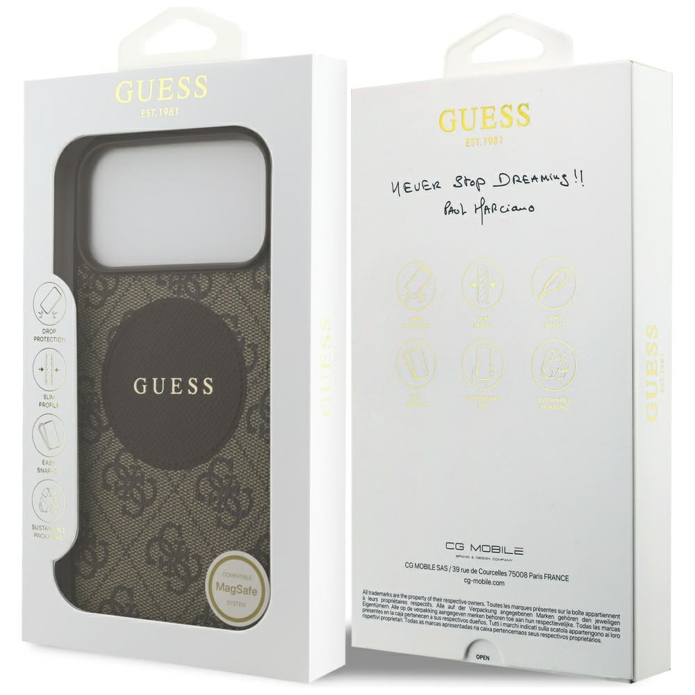 MagSafe-skal för Apple iPhone 17 Pro Max, Guess, 4G Circle Classic Logo, Brun
