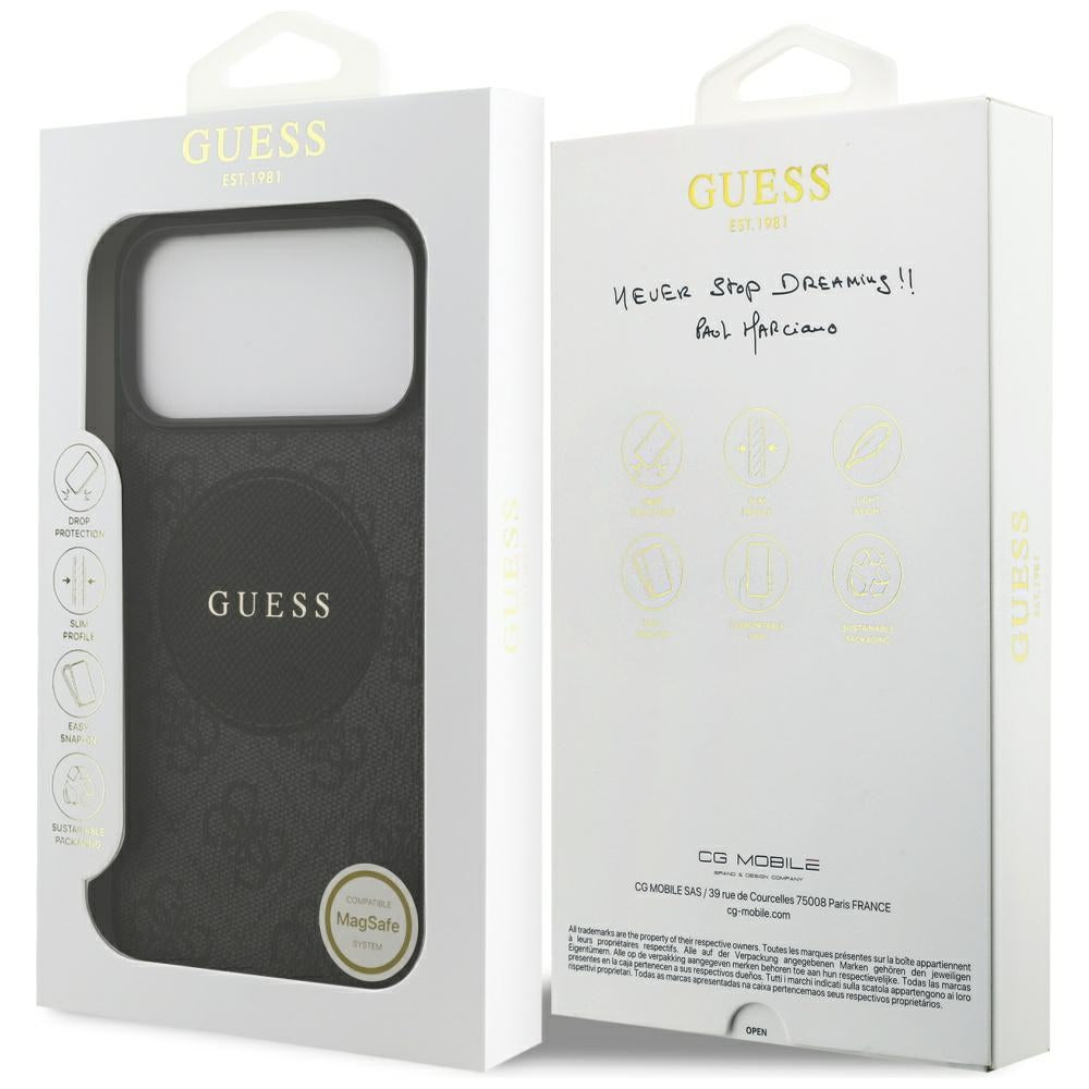 MagSafe-skal för Apple iPhone 17 Pro Max, Guess, 4G Circle Classic Logo, Svart