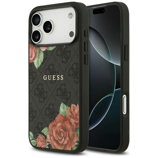 MagSafe-skal för Apple iPhone 17 Pro Max, Guess, 4G Flowers Print, Svart