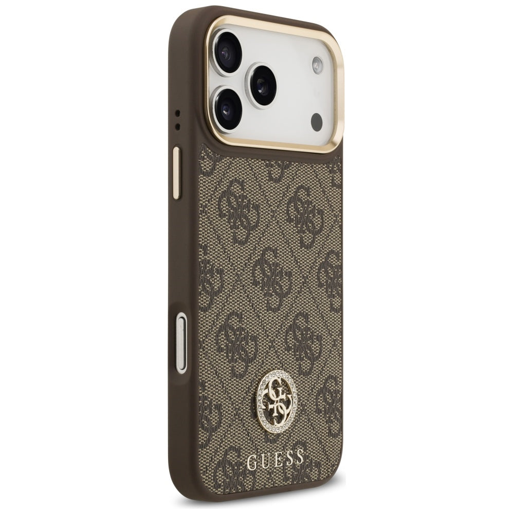MagSafe-skal för Apple iPhone 17 Pro Max, Guess, 4G Strass Logo, Brun
