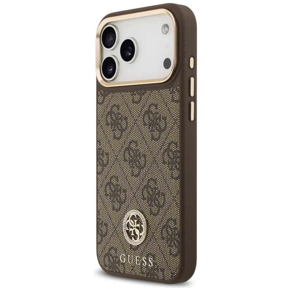 MagSafe-skal för Apple iPhone 17 Pro Max, Guess, 4G Strass Logo, Brun