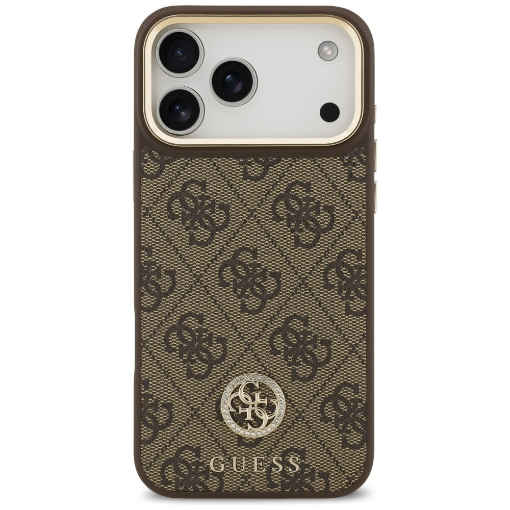 MagSafe-skal för Apple iPhone 17 Pro Max, Guess, 4G Strass Logo, Brun