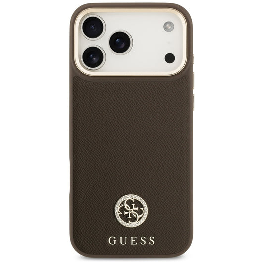 MagSafe-skal för Apple iPhone 17 Pro Max, Guess, Grained Strass Logo, Brun