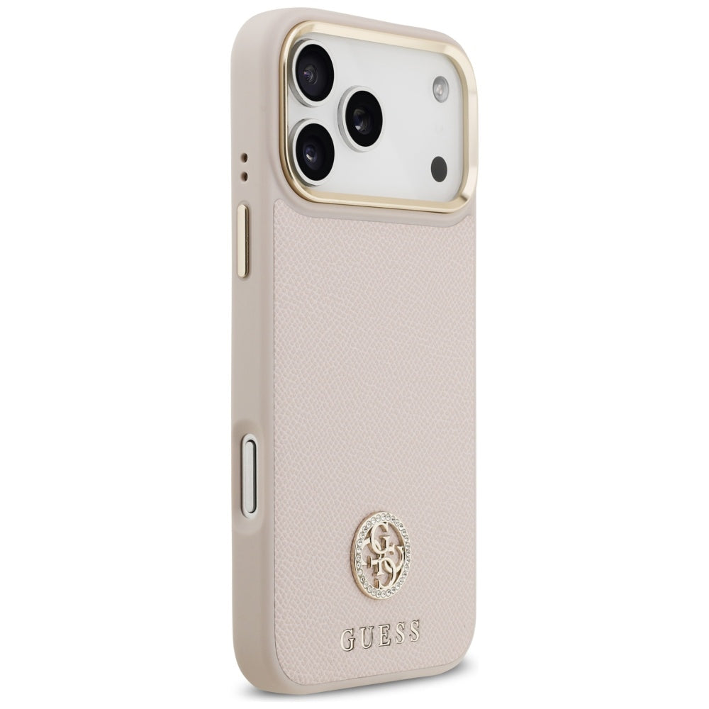 MagSafe-skal för Apple iPhone 17 Pro Max, Guess, Grained Strass Logo, Rosa