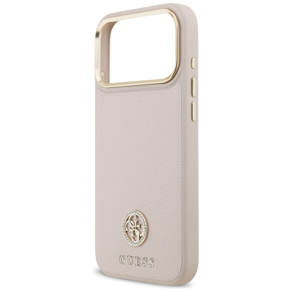 MagSafe-skal för Apple iPhone 17 Pro Max, Guess, Grained Strass Logo, Rosa