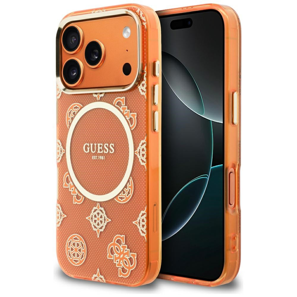 MagSafe-skal för Apple iPhone 17 Pro Max, Guess, IML Peony Dot, Orange