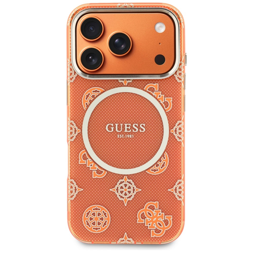 MagSafe-skal för Apple iPhone 17 Pro Max, Guess, IML Peony Dot, Orange