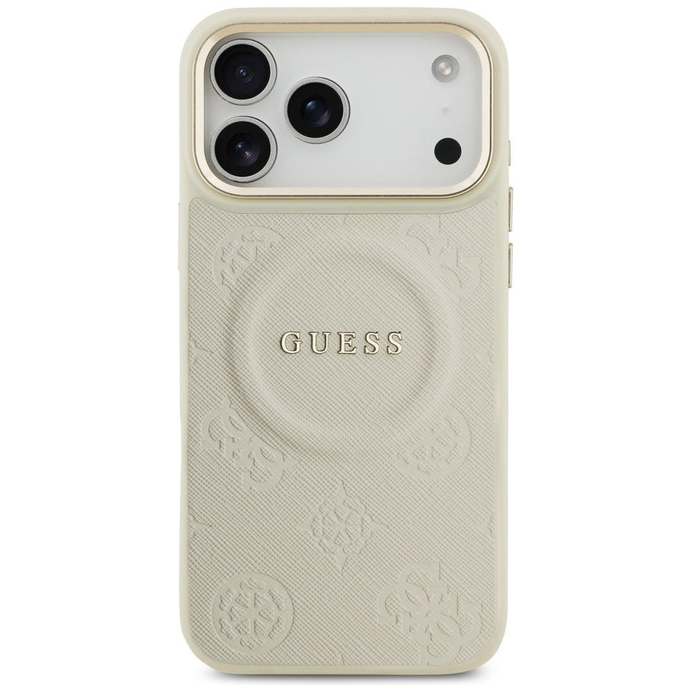MagSafe-skal för Apple iPhone 17 Pro Max, Guess, Peony Hot Stamp, Beige