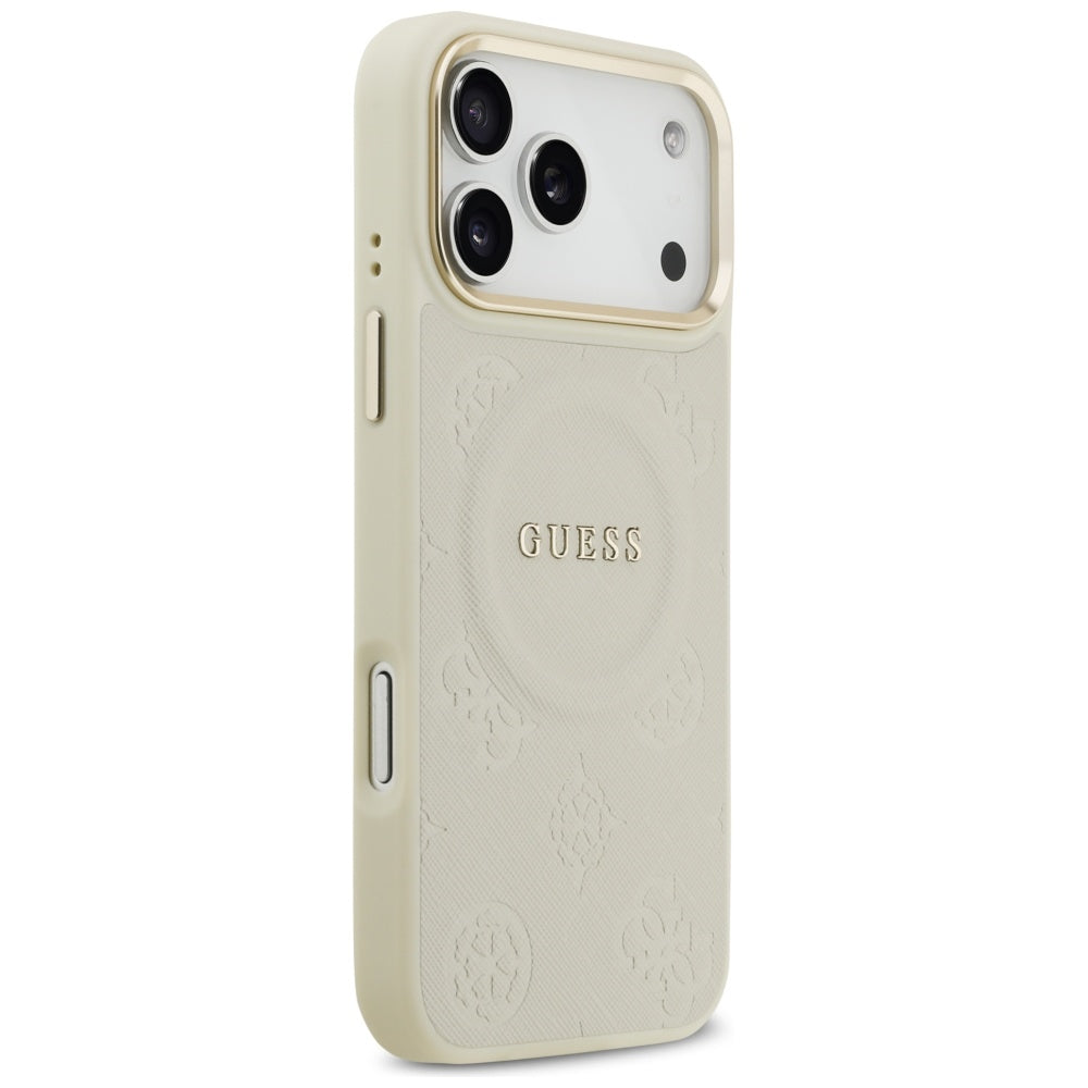 MagSafe-skal för Apple iPhone 17 Pro Max, Guess, Peony Hot Stamp, Beige