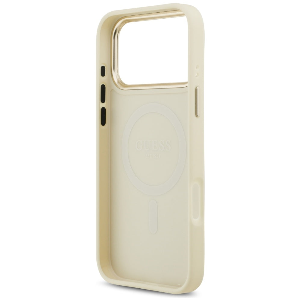 MagSafe-skal för Apple iPhone 17 Pro Max, Guess, Peony Hot Stamp, Beige