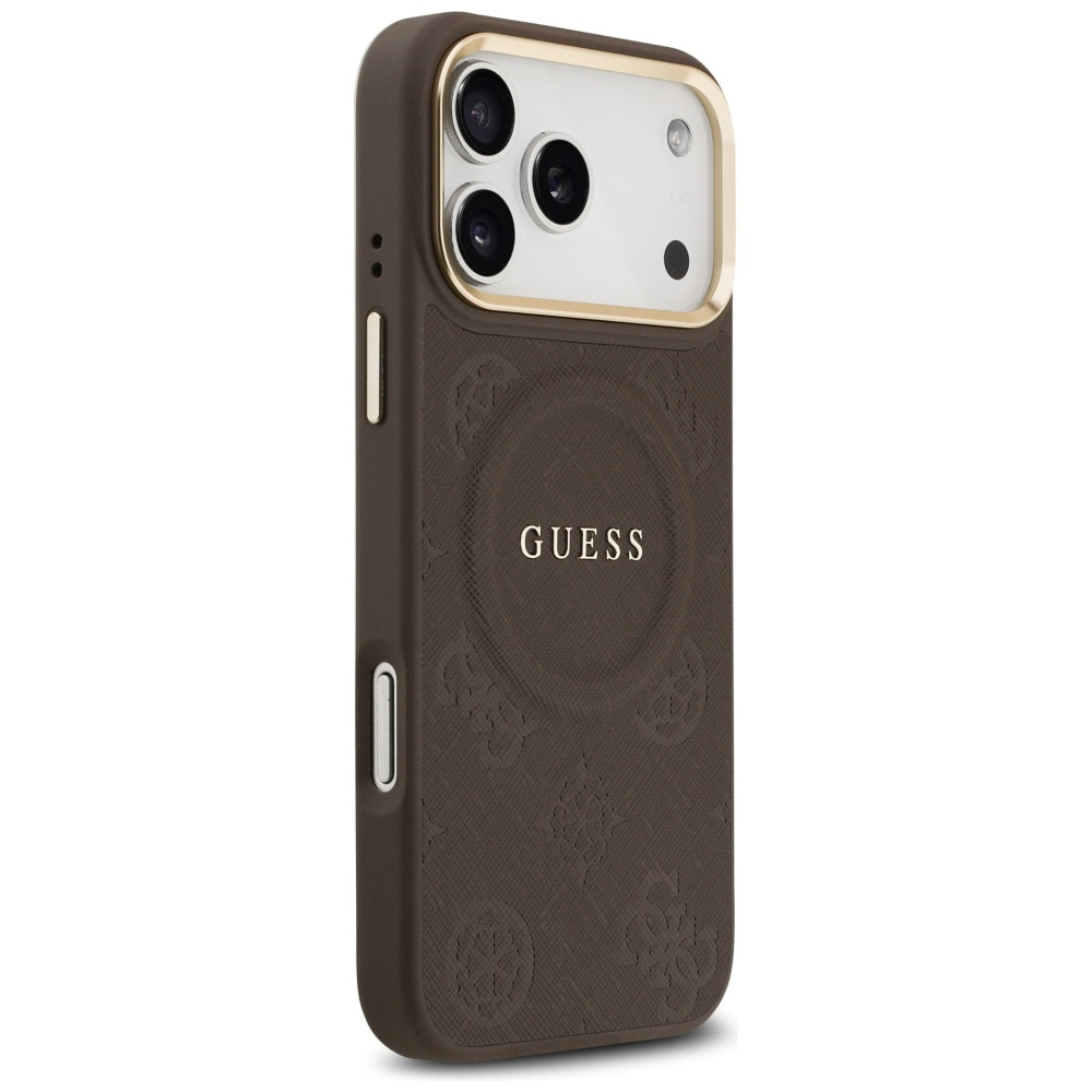 MagSafe-skal för Apple iPhone 17 Pro Max, Guess, Peony Hot Stamp, Brun
