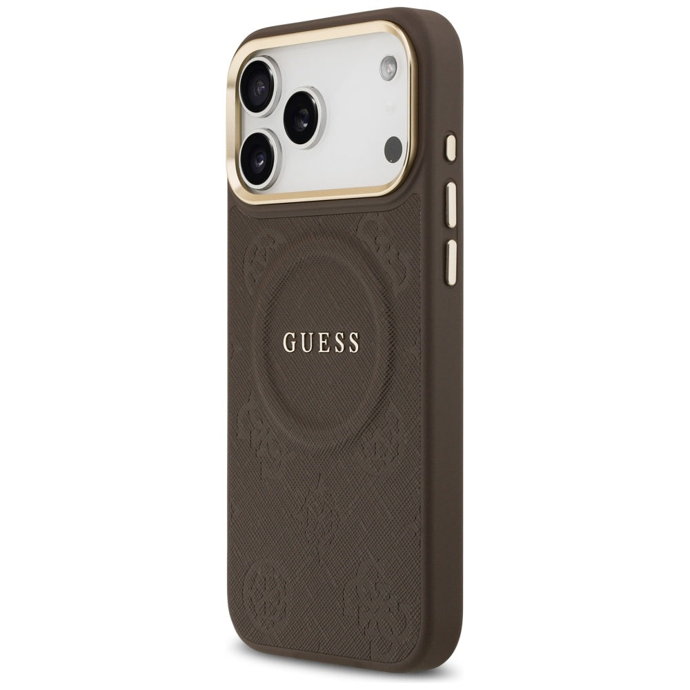 MagSafe-skal för Apple iPhone 17 Pro Max, Guess, Peony Hot Stamp, Brun