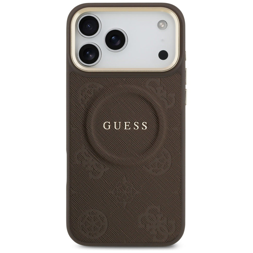 MagSafe-skal för Apple iPhone 17 Pro Max, Guess, Peony Hot Stamp, Brun