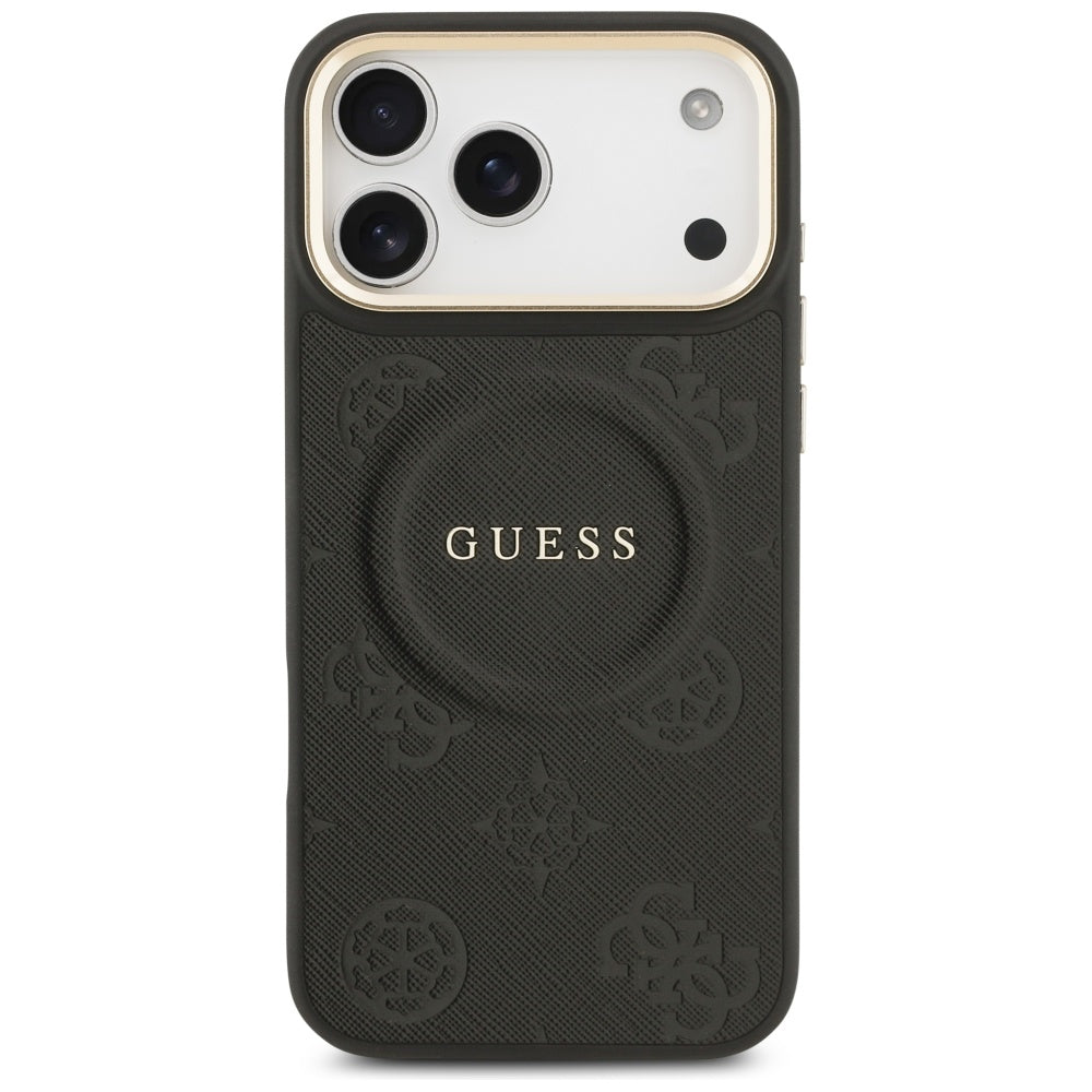 MagSafe-skal för Apple iPhone 17 Pro Max, Guess, Peony Hot Stamp, Svart