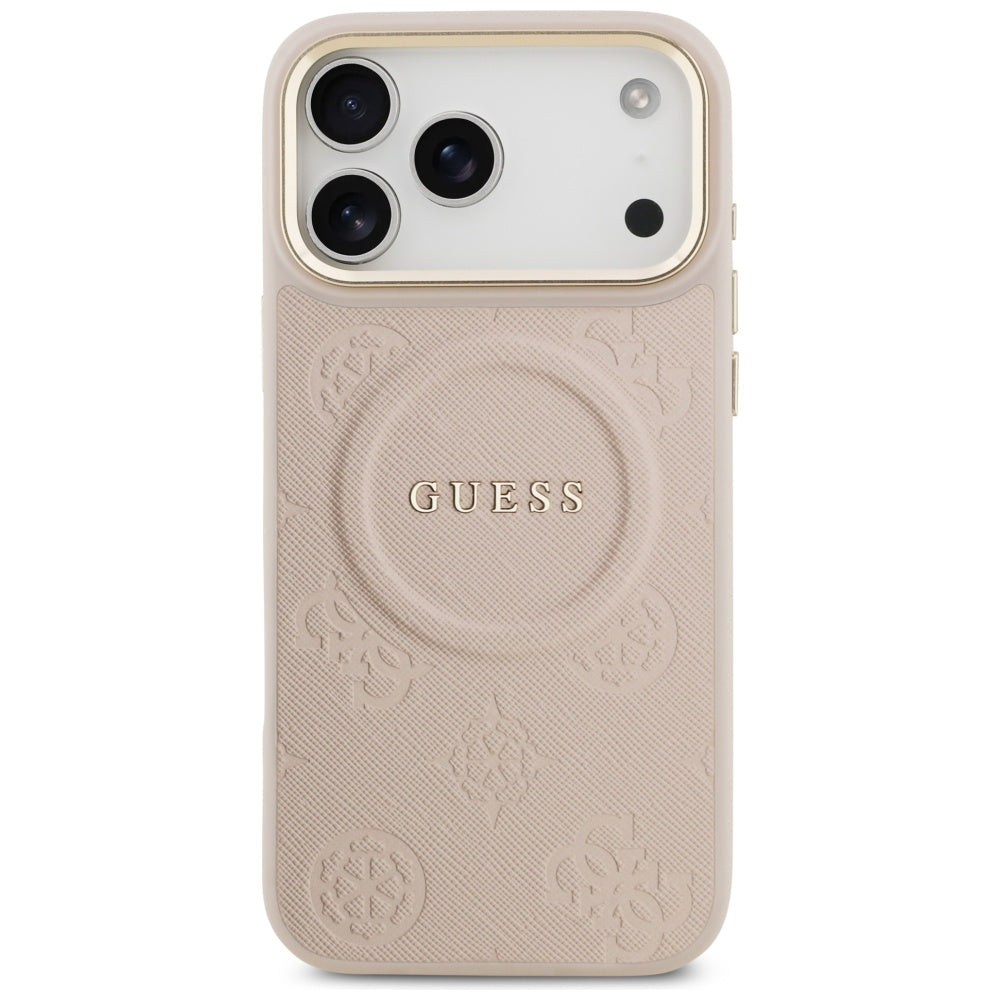 MagSafe Case for Apple iPhone 17 Pro Max, Guess, Peony Hot Stamp, Pink