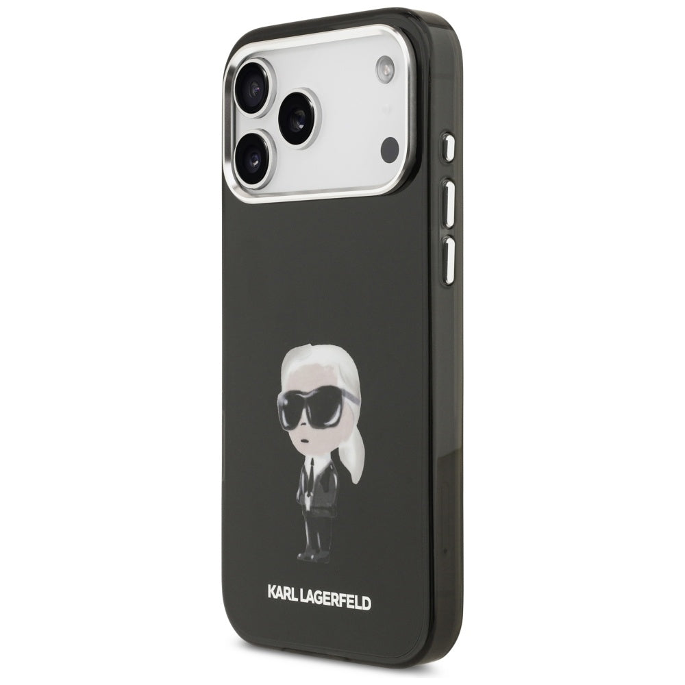 MagSafe-skal för Apple iPhone 17 Pro Max, Karl Lagerfeld, IML Aquarelle Karl Ikonik, Svart