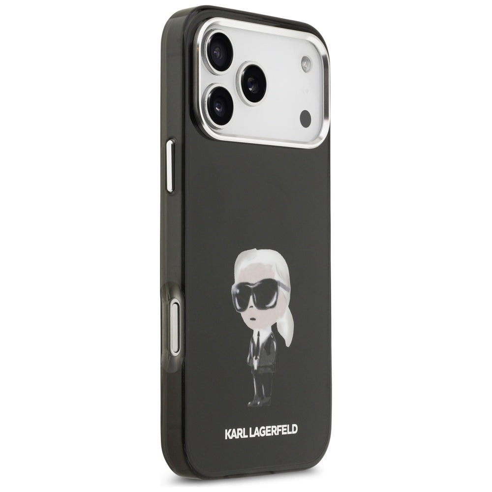 MagSafe-skal för Apple iPhone 17 Pro Max, Karl Lagerfeld, IML Aquarelle Karl Ikonik, Svart