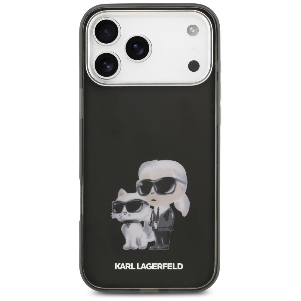 MagSafe-skal för Apple iPhone 17 Pro Max, Karl Lagerfeld, IML Aquarelle Logo Karl & Choupette, Svart
